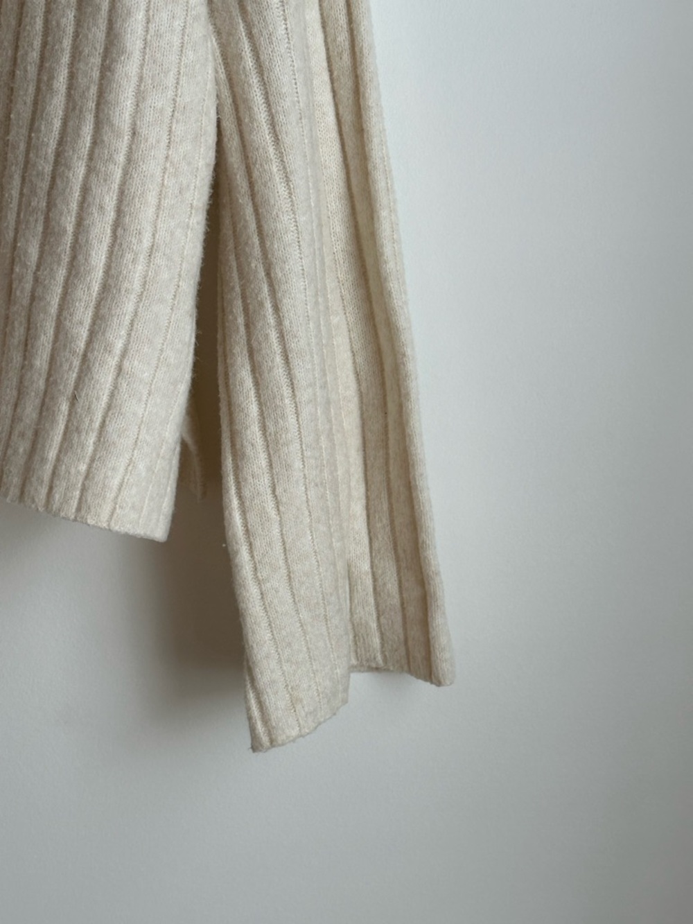 Aerie Cream Ribbed Button-Front Collar Sweater | Size Small - Picture 4 of 4